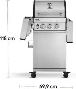 Burnhard Gas BBQ FRED JR. Deluxe - 2 Branders - Incl. Keramische Infraroodbrander & Afdekhoes - Deluxe -Home Keuken Winkel 1027x1200 1