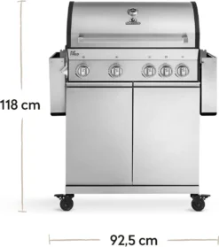 Burnhard Gas BBQ Big FRED Deluxe - 4 Branders - Incl. Keramische Infraroodbrander & Afdekhoes - Deluxe -Home Keuken Winkel 1061x1200 2