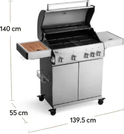 Burnhard Gas BBQ Big FRED Deluxe - 4 Branders - Incl. Keramische Infraroodbrander & Afdekhoes - Deluxe -Home Keuken Winkel 1113x1200 1