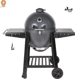 Apache Grill 21 Inch Kamado BBQ Egg | Houtskool | Zwart | Ø 50cm Grill Oppervlak | Dubbelwandig & Geïsoleerd