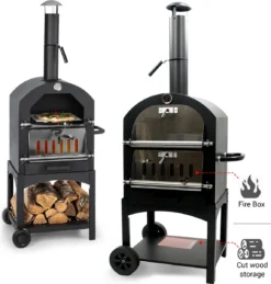 MaxxGarden Pizza Oven Buiten - Houtskool – Incl. Pizzasteen - 45x65x158cm -Home Keuken Winkel 1146x1200 1
