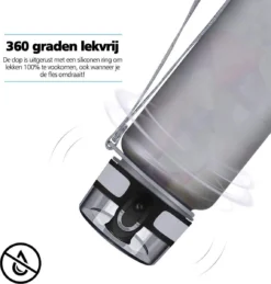 Swilix ® Drinkfles - 1 Liter - Drinkfles Met Tijdmarkering - Grijs -Home Keuken Winkel 1146x1200 4
