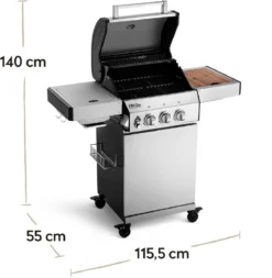 Burnhard Gas BBQ FRED JR. Deluxe - 2 Branders - Incl. Keramische Infraroodbrander & Afdekhoes - Deluxe -Home Keuken Winkel 1170x1200 5