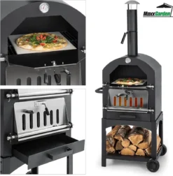 MaxxGarden Pizza Oven Buiten - Houtskool – Incl. Pizzasteen - 45x65x158cm -Home Keuken Winkel 1175x1200 2