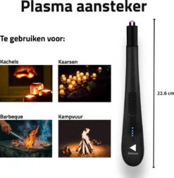 Oplaadbare Lange Elektrische Aansteker - Zwart - Duurzame Plasma Aansteker - Inclusief Cadeauverpakking - BBQ - Kaarsen -Home Keuken Winkel 1177x1200 3