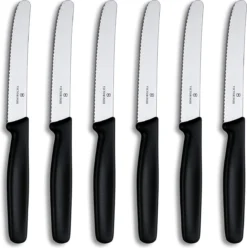 Victorinox Tafelmessen - 6-Delig - Zwart - Recht Heft