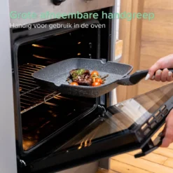 Coninx Grillpan 28CM - Steakpan - Afneembare Handgreep - PFAS-vrij - Grijs -Home Keuken Winkel 1198x1200 8