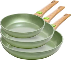 Just Vegan Koekenpan ECO Met Afneembaar Handvat 20 Cm Aluminium Groen -Home Keuken Winkel 1200x1024