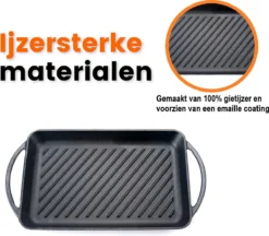 Kicinn Grillplaat - Gietijzer - Geëmailleerd - Incl. Accessoires - Ø 33 X 21.8 Cm (LxB) -Home Keuken Winkel 1200x1050