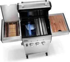 Burnhard Gas BBQ FRED JR. Deluxe - 2 Branders - Incl. Keramische Infraroodbrander & Afdekhoes - Deluxe -Home Keuken Winkel 1200x1057 1