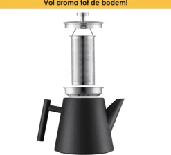 Silberthal - Theepot Met Filter - 1 L - RVS Dubbelwandig - Zwart - Cadeau -Home Keuken Winkel 1200x1091 1