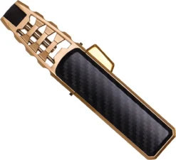 Merkloos Turbo Jetflame Aansteker - Gasbrander - Vuurwerk Torch - Crème Brûlée Brander - BBQ En Sigaren Aansteker - Windproof - Carbon Met Goudkleurige Metalen Behuizing -Home Keuken Winkel 1200x1094 3