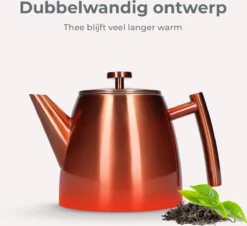 Vaja® Theepot Juliette Rosé Dubbelwandig -Home Keuken Winkel 1200x1099