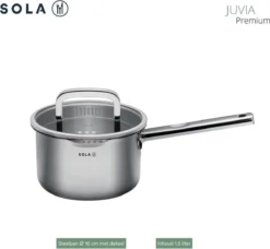 Sola Pannenset Juvia - 4 Delig - Ø 16,16,18,20 Cm - Zilver - RVS - Sandwichbodem -Home Keuken Winkel 1200x1110 1