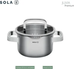 Sola Pannenset Juvia - 4 Delig - Ø 16,16,18,20 Cm - Zilver - RVS - Sandwichbodem -Home Keuken Winkel 1200x1110 2