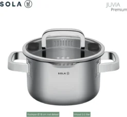 Sola Pannenset Juvia - 4 Delig - Ø 16,16,18,20 Cm - Zilver - RVS - Sandwichbodem -Home Keuken Winkel 1200x1110
