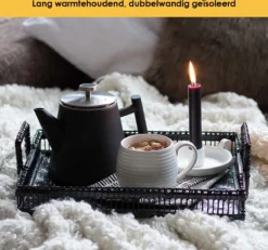 Silberthal - Theepot Met Filter - 1 L - RVS Dubbelwandig - Zwart - Cadeau -Home Keuken Winkel 1200x1123 1