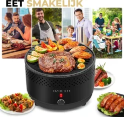 Ozocozy BBQ-ONE Houtskool Tafelbarbecue - Ø30 Cm- Zwart - Incl. Draagtas, Siliconen Bakkwast En RVS-Barbecuetang -Home Keuken Winkel 1200x1133 3