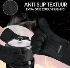 Sense Of Taste Ovenwanten - 2 Stuks - Ovenhandschoenen - Hittebestendig - 230°C - Siliconen - Zwart - Koken - Extra Lang -Home Keuken Winkel 1200x1154