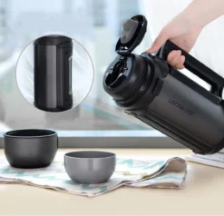 Lock&Lock Thermoskan - Isoleerkan - Thee En Koffie - Lekvrij - 1,5 Liter - RVS - Inklapbaar Handvat - Zwart -Home Keuken Winkel 1200x1155 10