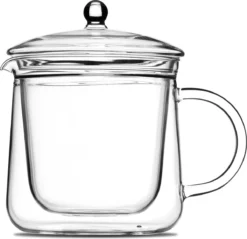 Vatten® Premium Glazen Theepot - 700ml - Dubbelwandig - Anti-drup - Transparant -Home Keuken Winkel 1200x1160