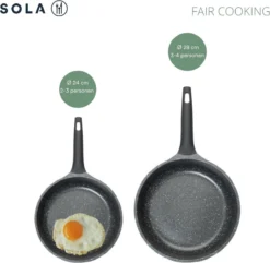Sola Koekenpan Fair Cooking - Ø 28 Cm - Zwart/wit - Aluminium - Antiaanbaklaag -Home Keuken Winkel 1200x1171 2