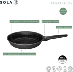 Sola - Fair Cooking Zwart/wit Greblon Anti Aanbaklaag -Home Keuken Winkel 1200x1184