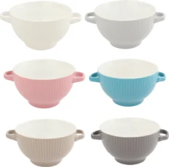 OTIX Soepkommen - Set Van 6 - Met Oor - Stapelbaar - Aardewerk - 680 Ml - 6 Kleuren -Home Keuken Winkel 1200x1185 1