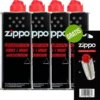 4 X Zippo Aansteker Benzine / Vloeistof + Gratis Vuursteentjes
