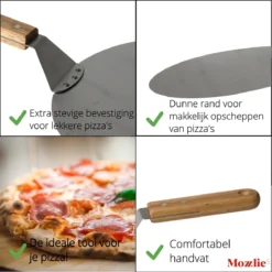 Pizzaschep 30 Cm Voor Oven Of BBQ - Rond - RVS - Met Houten Handvat -Home Keuken Winkel 1200x1198 29