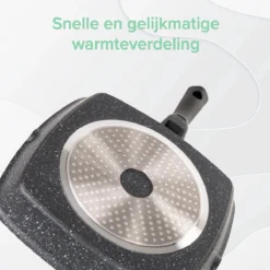 Coninx Grillpan 28CM - Steakpan - Afneembare Handgreep - PFAS-vrij - Grijs -Home Keuken Winkel 1200x1199 3