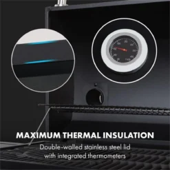 Klarstein Kingsville Double Barbecue - Houtskool- En Gasbarbecue - Smoker BBQ - Inclusief Deksels En Thermometer - Met 2 Roosters - Zwart -Home Keuken Winkel 1200x1200 1004