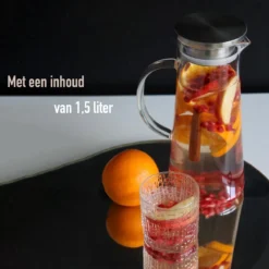 MÊZON® Schenkkan - Glazen Waterkan - Waterkaraf Voor Fruitwater - Multifunctionele Decanteer Karaf - Kan Met Deksel - 1.5L Capaciteit -Home Keuken Winkel 1200x1200 1129