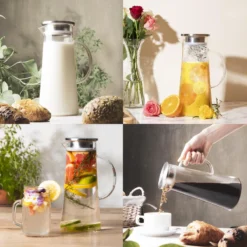 MÊZON® Schenkkan - Glazen Waterkan - Waterkaraf Voor Fruitwater - Multifunctionele Decanteer Karaf - Kan Met Deksel - 1.5L Capaciteit -Home Keuken Winkel 1200x1200 1130