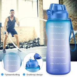 FLOOQ Motivatie Waterfles Zwart - 2 Liter Drinkfles - BPA Vrij - Waterfles Met Tijdsmarkering -Home Keuken Winkel 1200x1200 1138