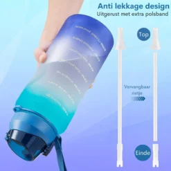 FLOOQ Motivatie Waterfles Zwart - 2 Liter Drinkfles - BPA Vrij - Waterfles Met Tijdsmarkering -Home Keuken Winkel 1200x1200 1139