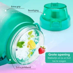 FLOOQ Motivatie Waterfles Zwart - 2 Liter Drinkfles - BPA Vrij - Waterfles Met Tijdsmarkering -Home Keuken Winkel 1200x1200 1142