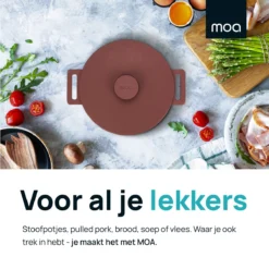 MOA Gietijzeren Braadpan - Inhoud 4,75 Liter - 26CM - Rond - Alle Warmtebronnen - Ook Voor Inductie - Gewicht 5,8 Kg - Bordeaux Rood - MC26BR -Home Keuken Winkel 1200x1200 136