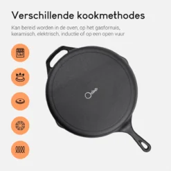 Ocina Gietijzeren Pan – ø30,5cm - Skillet - Koekenpan – Hapjespan – Koekenpan Inductie – Koekenpannenset - Gietijzeren Pan Bbq - Gietijzer -Home Keuken Winkel 1200x1200 16