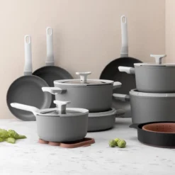 BergHOFF Leo Hapjespan Stone - 28 Cm - Met Glazen Deksel -Home Keuken Winkel 1200x1200 217