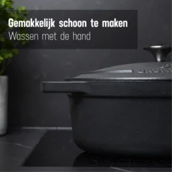 Gietijzeren Braadpan - Sudderpan Zwart Van Daumonet - Ovaal - Ø 29 Cm - 3 Liter - 100% PFAS & PFOA Vrij - Emaille - Geschikt Voor Alle Warmtebronnen - Elektrisch - Gas - Halogeen - Inductie - Keramisch - Vaatwasserbestendig -Home Keuken Winkel 1200x1200 345