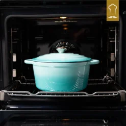 Chefarone Gietijzeren Pan - Braadpan Inclusief Deksel - Geschikt Voor Alle Warmtebronnen - Geëmailleerd Blauw -Home Keuken Winkel 1200x1200 395