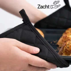 Merkloos Tavas Dream Hittebestendige Pannenlappen | 2 Stuks | Katoen, Thermolite | Tot 220°C | Zwart -Home Keuken Winkel 1200x1200 499