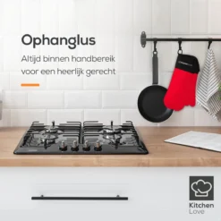 KitchenLove Ovenwanten - 2 Stuks Ovenhandschoenen - Hittebestendig Tot 250 °C - Siliconen - Rood -Home Keuken Winkel 1200x1200 515