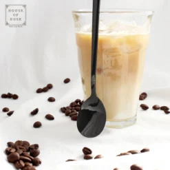 House Of Husk Latte Macchiato Lepels Set - Lange Theelepels - Koffielepels - Longdrinklepels - Sorbetlepels - Barlepel - RVS - 6 Stuks - 20CM - Zwart -Home Keuken Winkel 1200x1200 540