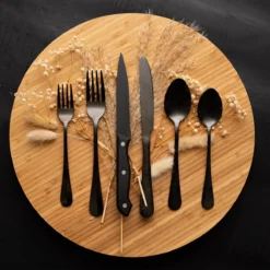 OEC Kitchen Bestekset 36-delig - Zwart - 6 Persoons - Steakmessen - Messen - Vorken - Lepels - RVS -Home Keuken Winkel 1200x1200 548