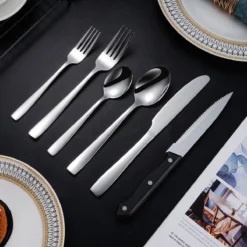 Deleca 12 Persoons Bestekset (72-delig) - Lepels, Messen, Vorken & Steakmessen - Vaatwasserbestendig - Zilver / RVS -Home Keuken Winkel 1200x1200 552