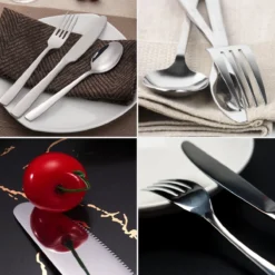 Deleca 8 Persoons Bestekset (48-delig) - Lepels, Messen, Vorken & Steakmessen - Vaatwasserbestendig - Zilver / RVS -Home Keuken Winkel 1200x1200 584