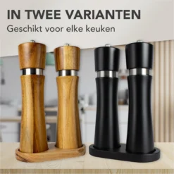 Nimma® Peper En Zoutmolen Set - Incl Navul Lepel - Verstelbare Maalgraad - Acacia Hout -Home Keuken Winkel 1200x1200 619