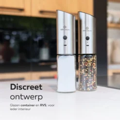 101Products Peper- & Zoutmolen Elektrisch - USB Oplaadbaar - Pepermolen - Zoutmolen - RVS -Home Keuken Winkel 1200x1200 622